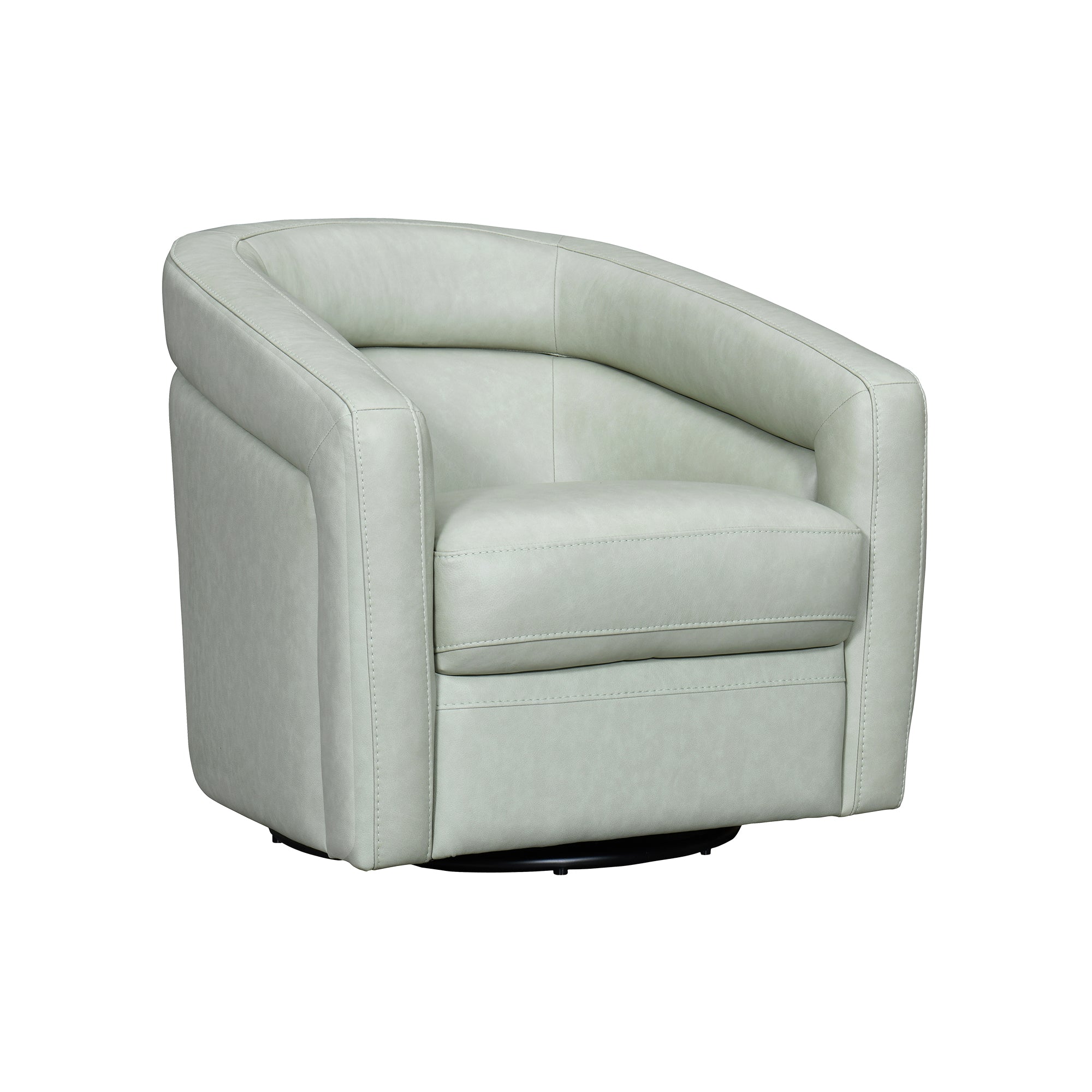 Desi Sky Blue Leather Swivel Accent Chair By Armen Living - Image 11