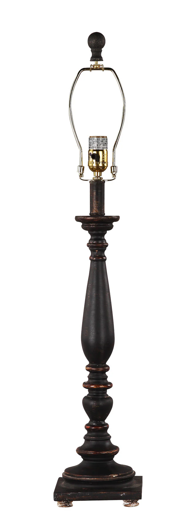 Distressed Black Traditional Table Lamp Base Only By Homeroots