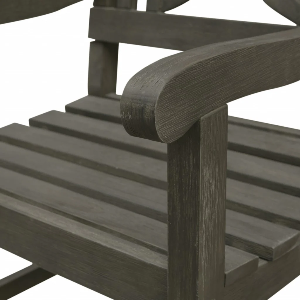 Distressed Grey Garden Armchair By Homeroots - Image 3