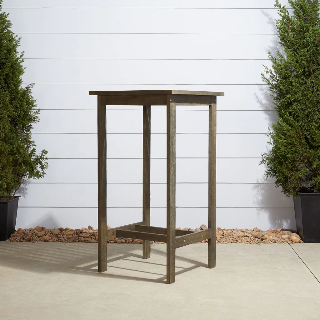 Distressed Grey Square Bar Table By Homeroots