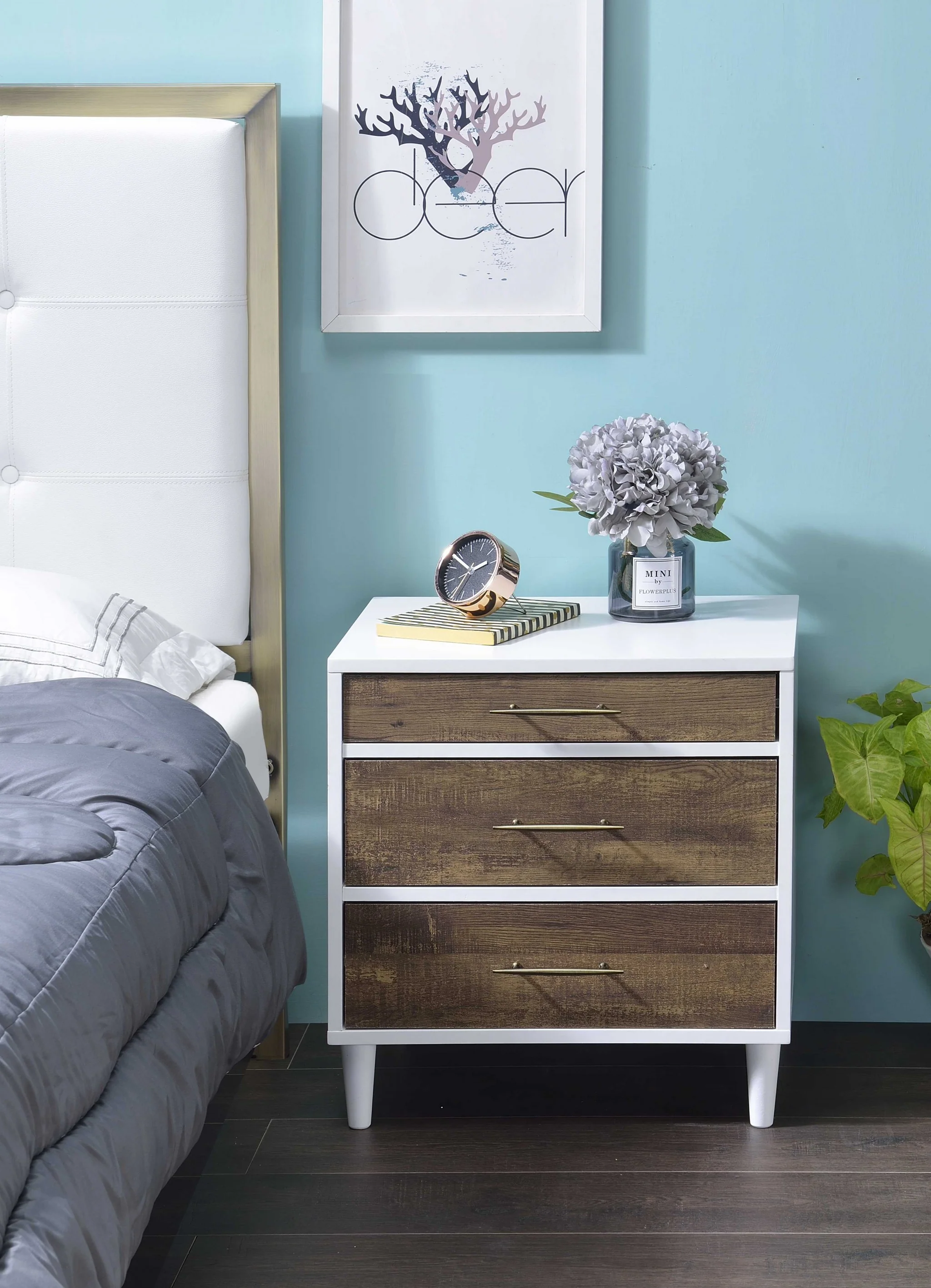 Distressed Oak Nightstand By Homeroots