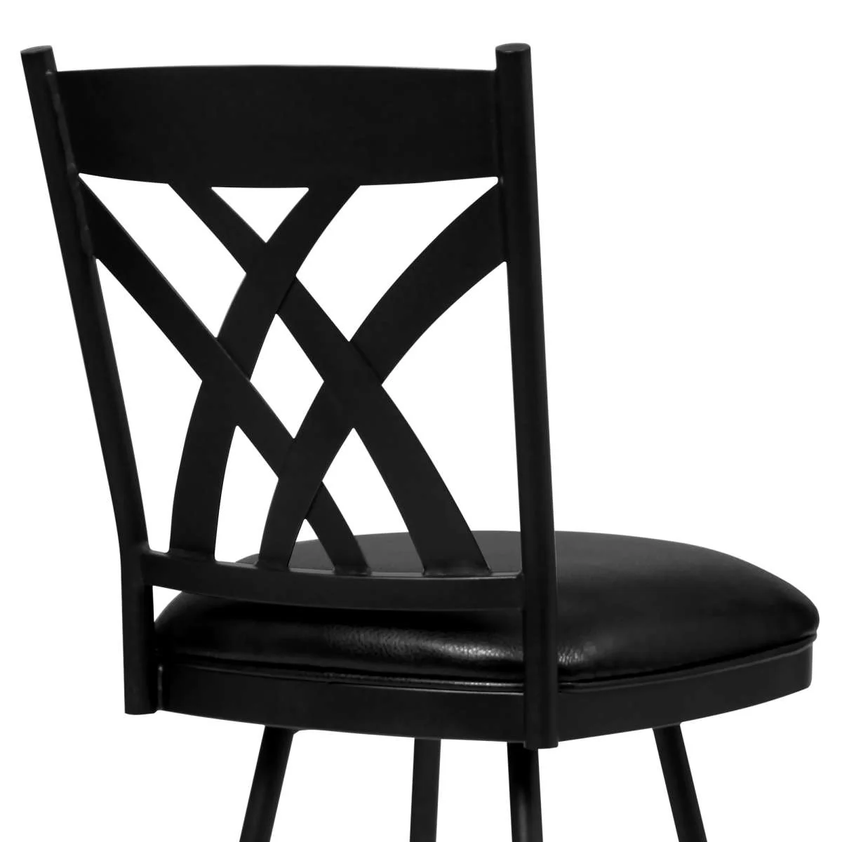 Dover 26" Counter Height Barstool in Matte Black Finish and Black Faux Leather  By Armen Living - Image 3