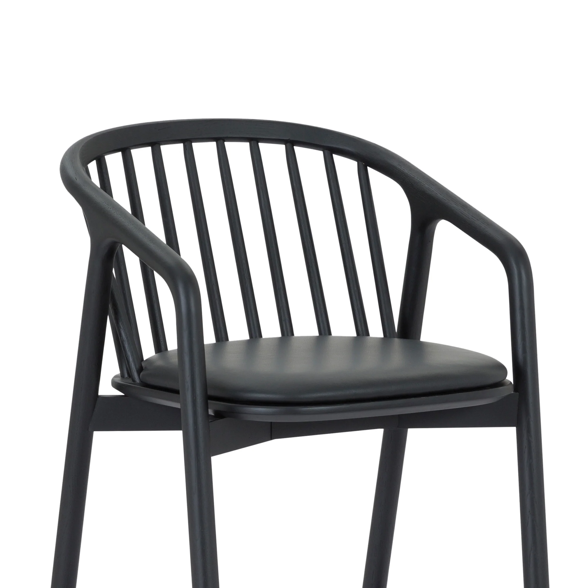 Echo Black Oak Wood and Faux Leather Counter Stool By Armen Living - Image 6