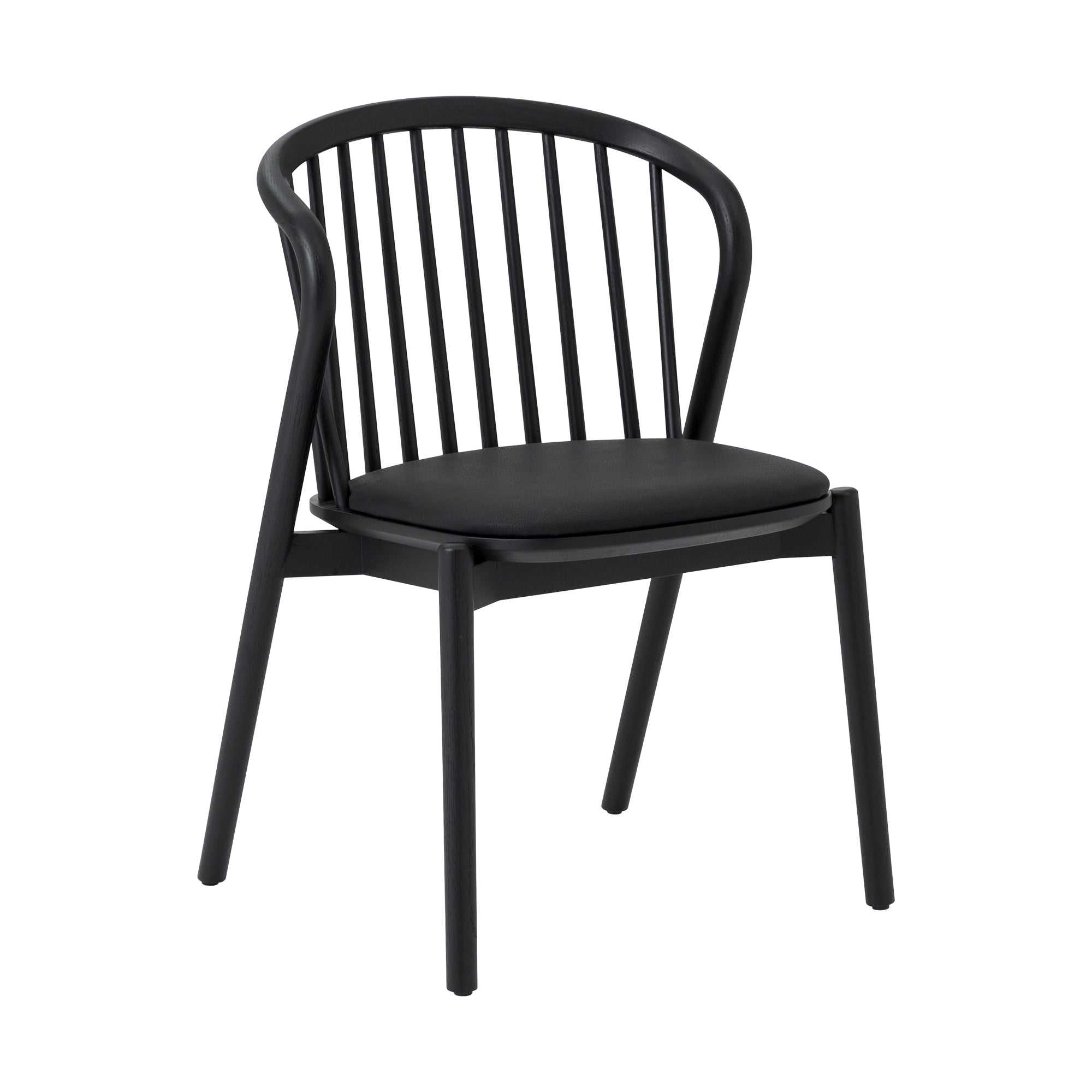 Echo Black Oak Wood and Faux Leather Dining Chairs - Set of 2 By Armen Living - Image 4