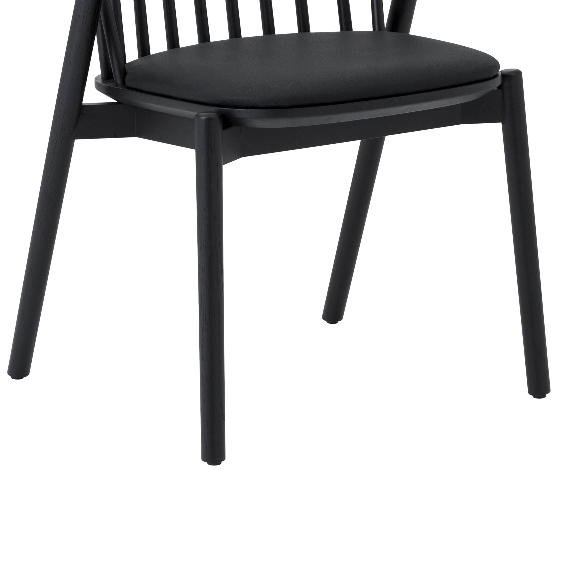 Echo Black Oak Wood and Faux Leather Dining Chairs - Set of 2 By Armen Living - Image 9