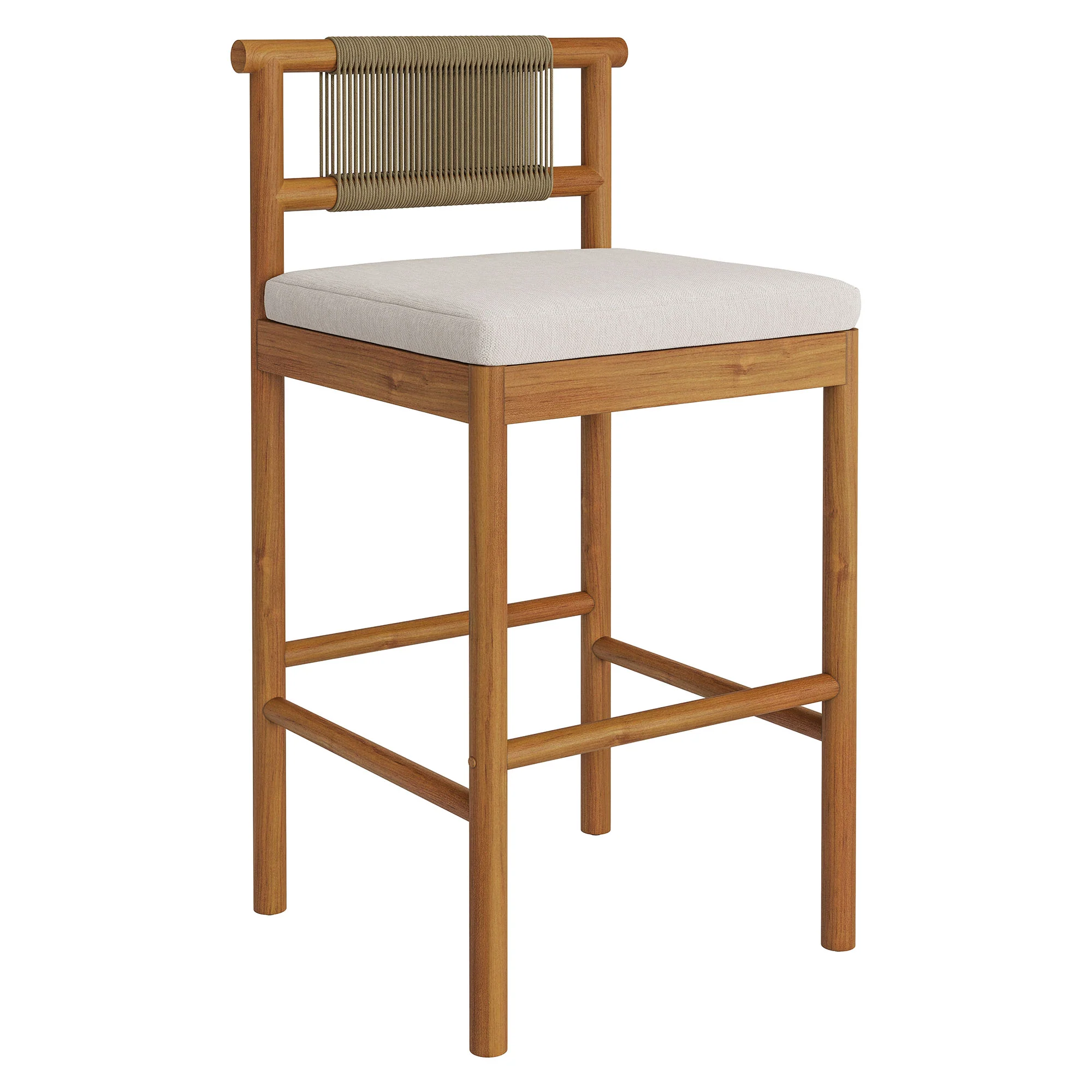 Eleni Outdoor Patio Teak Wood Bar Stools Set of 2 by Modway - Image 2