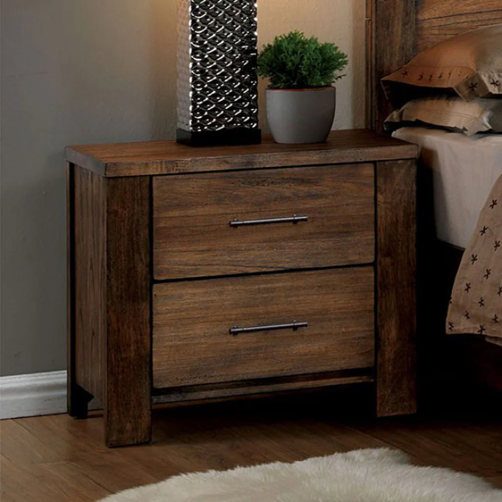 Elkton Transitional Night Stand In Oak Finish By Benzara
