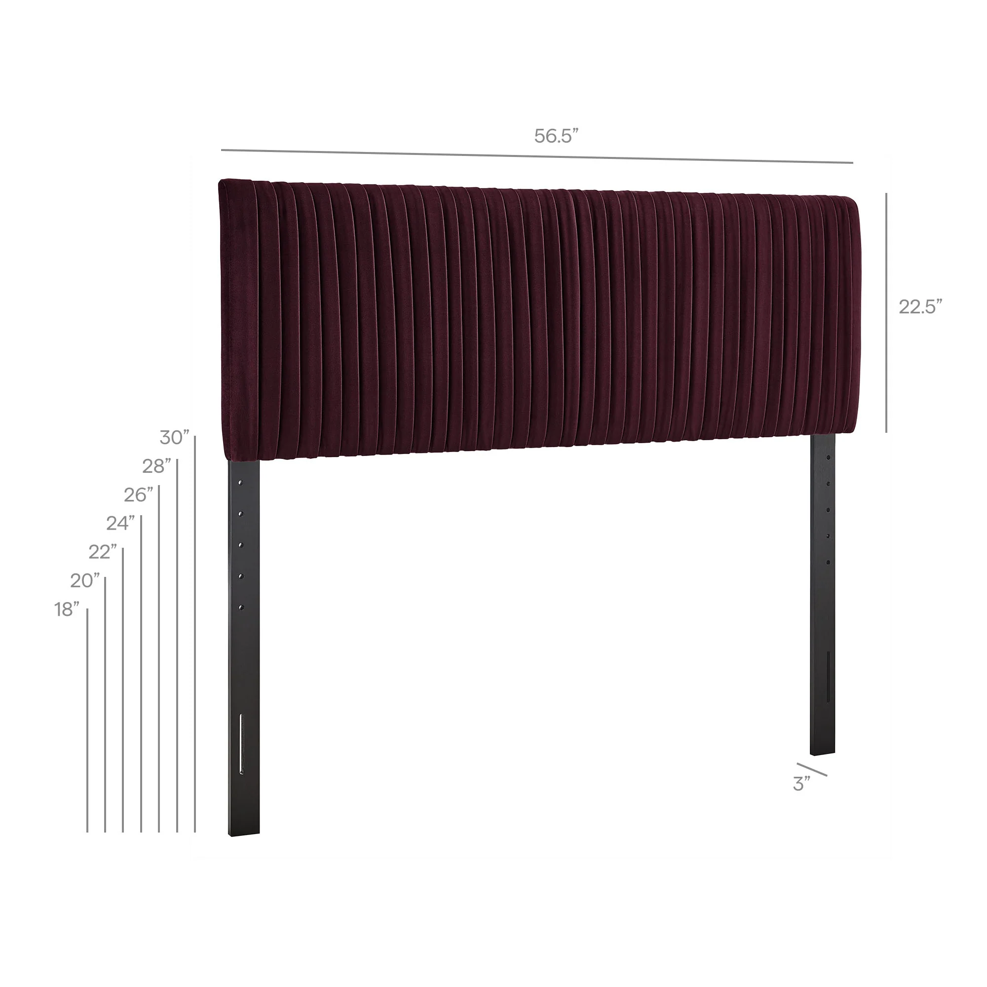Eloise Stain-Resistant Performance Velvet Full Headboard by Modway - Image 16