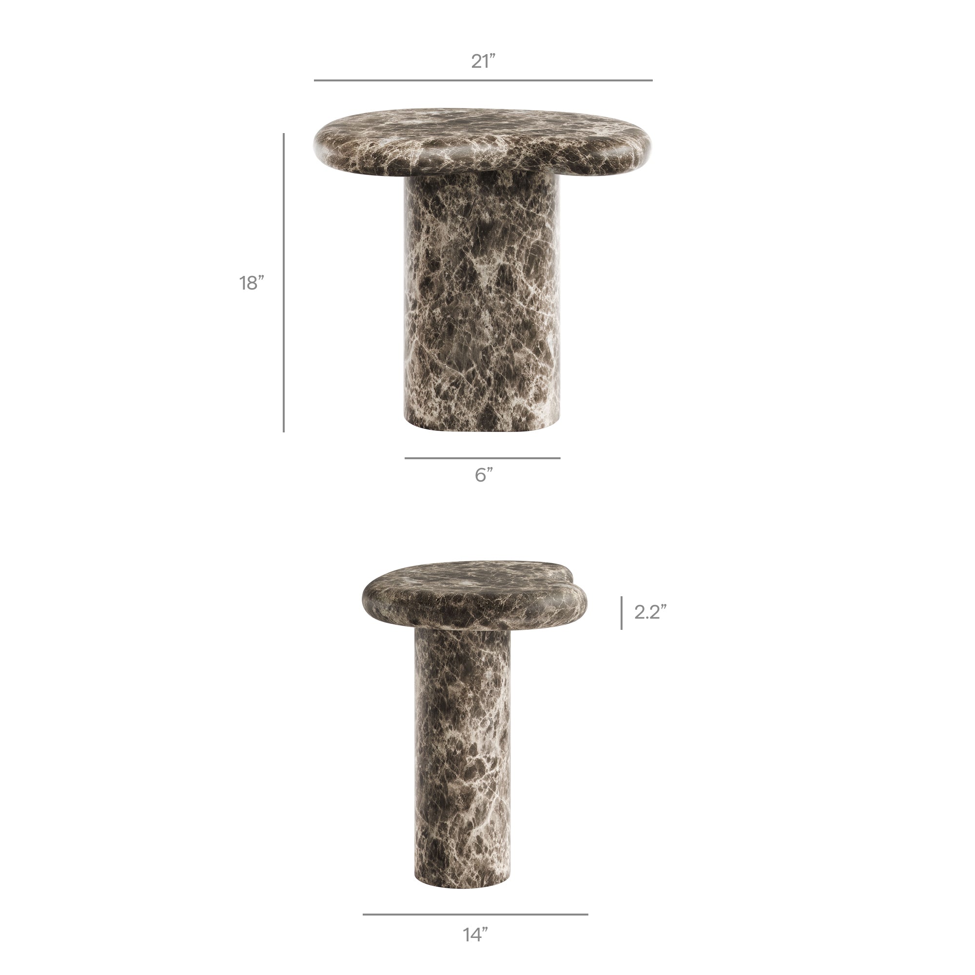 Elowen Outdoor Patio Faux Marble Side Table by Modway - Image 12