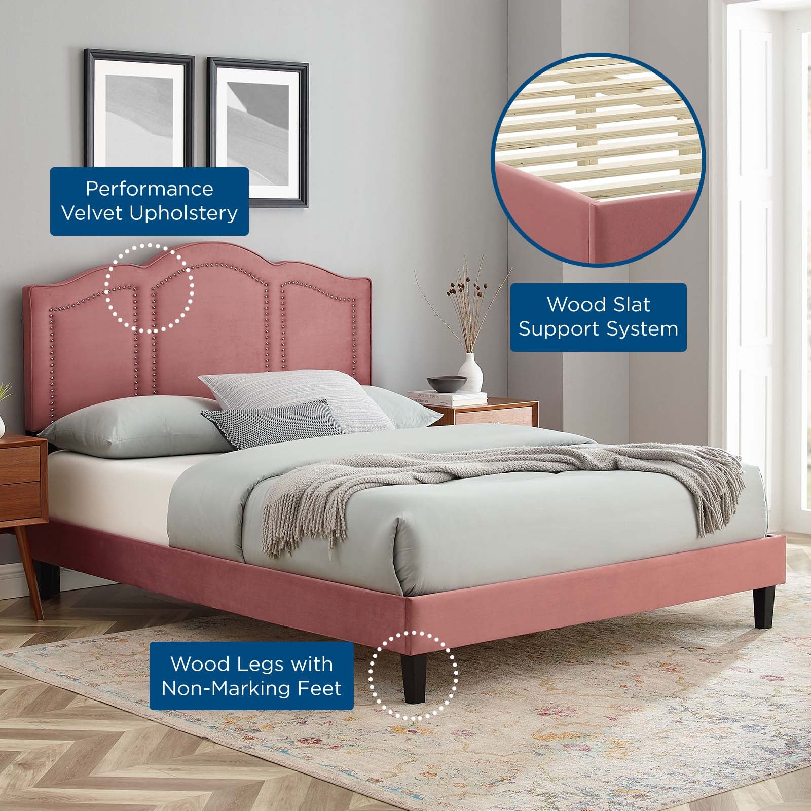 Emerson Performance Velvet Full Platform Bed By Modway - MOD-6855 - Image 18