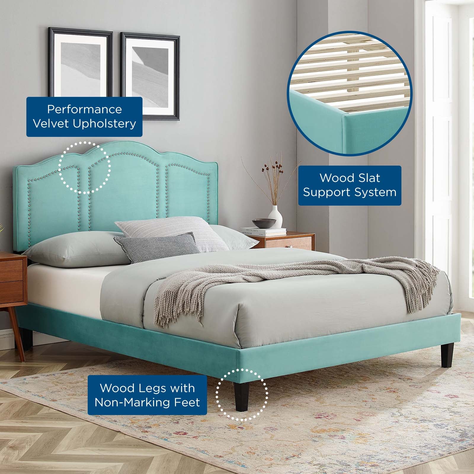 Emerson Performance Velvet Full Platform Bed By Modway - MOD-6855 - Image 44