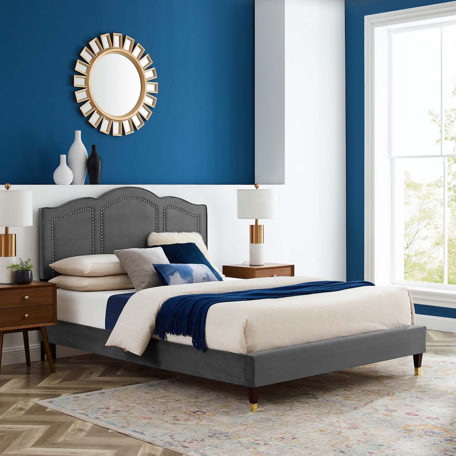 Emerson Performance Velvet King Platform Bed By Modway - MOD-6860