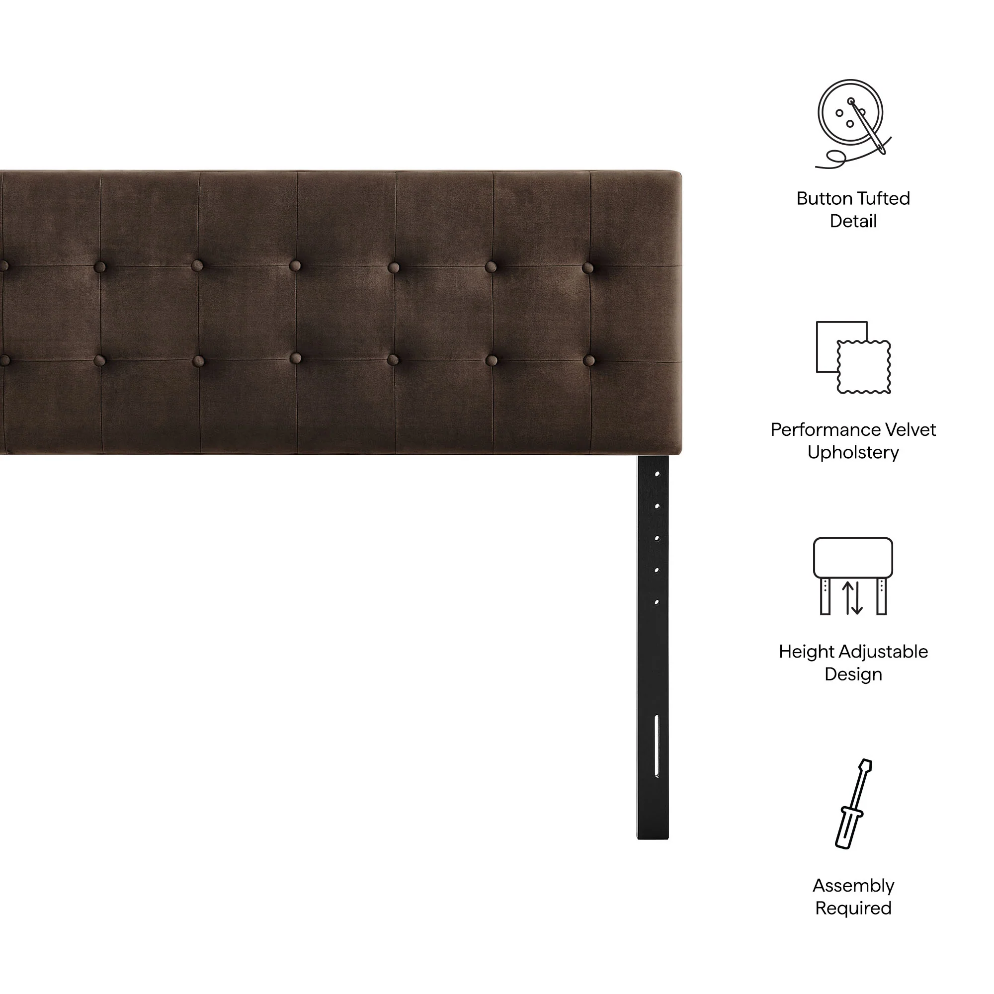 Emily Stain-Resistant Performance Velvet Queen Size Headboard by Modway - Image 23