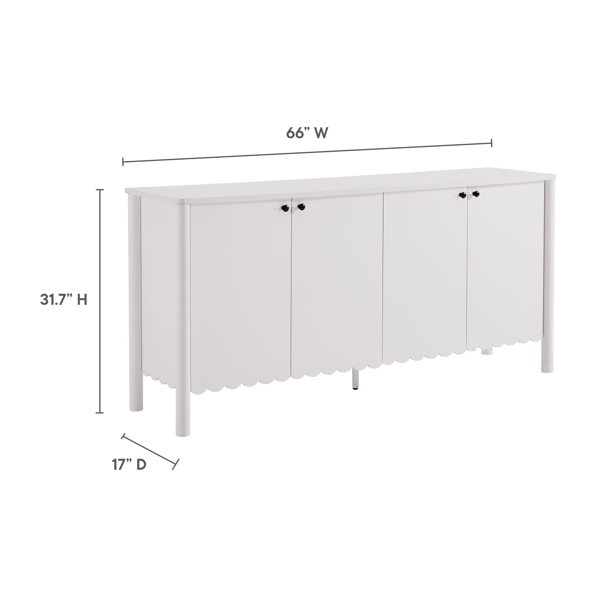 Emmeline 66" 4-Door Scalloped Sideboard Cabinet by Modway - Image 30