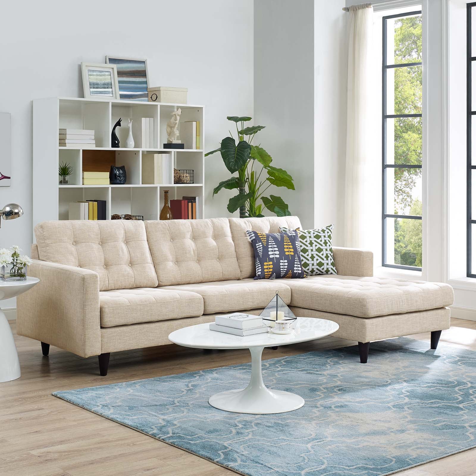 Empress Right-Facing Upholstered Fabric Sectional Sofa By Modway - EEI-1416