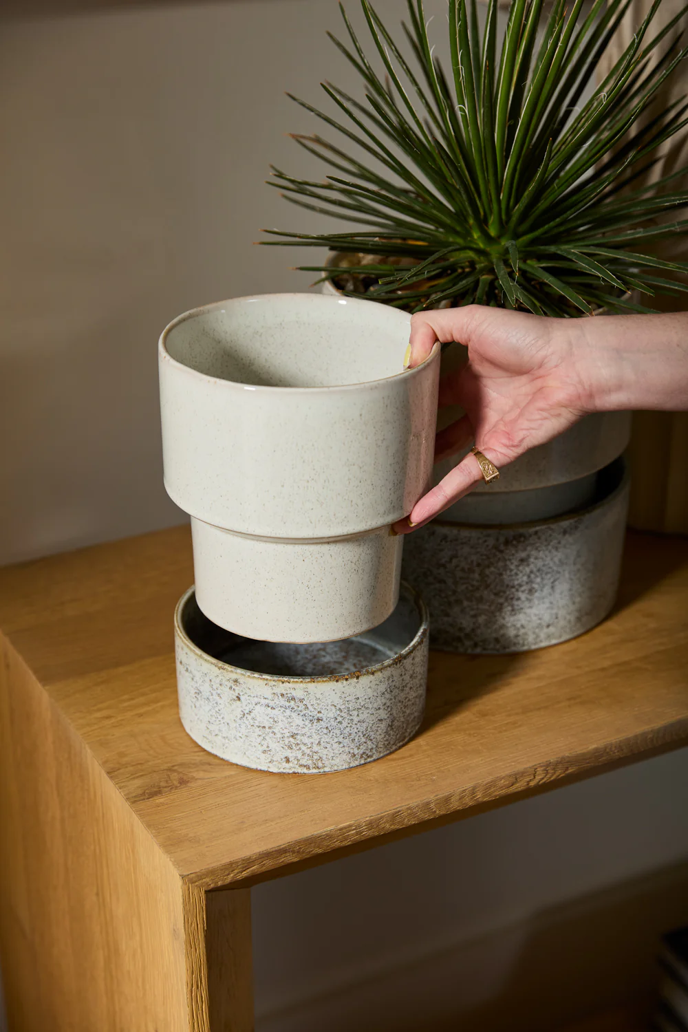 Endeavor Pot with Saucer Set of 2 By Accent Decor