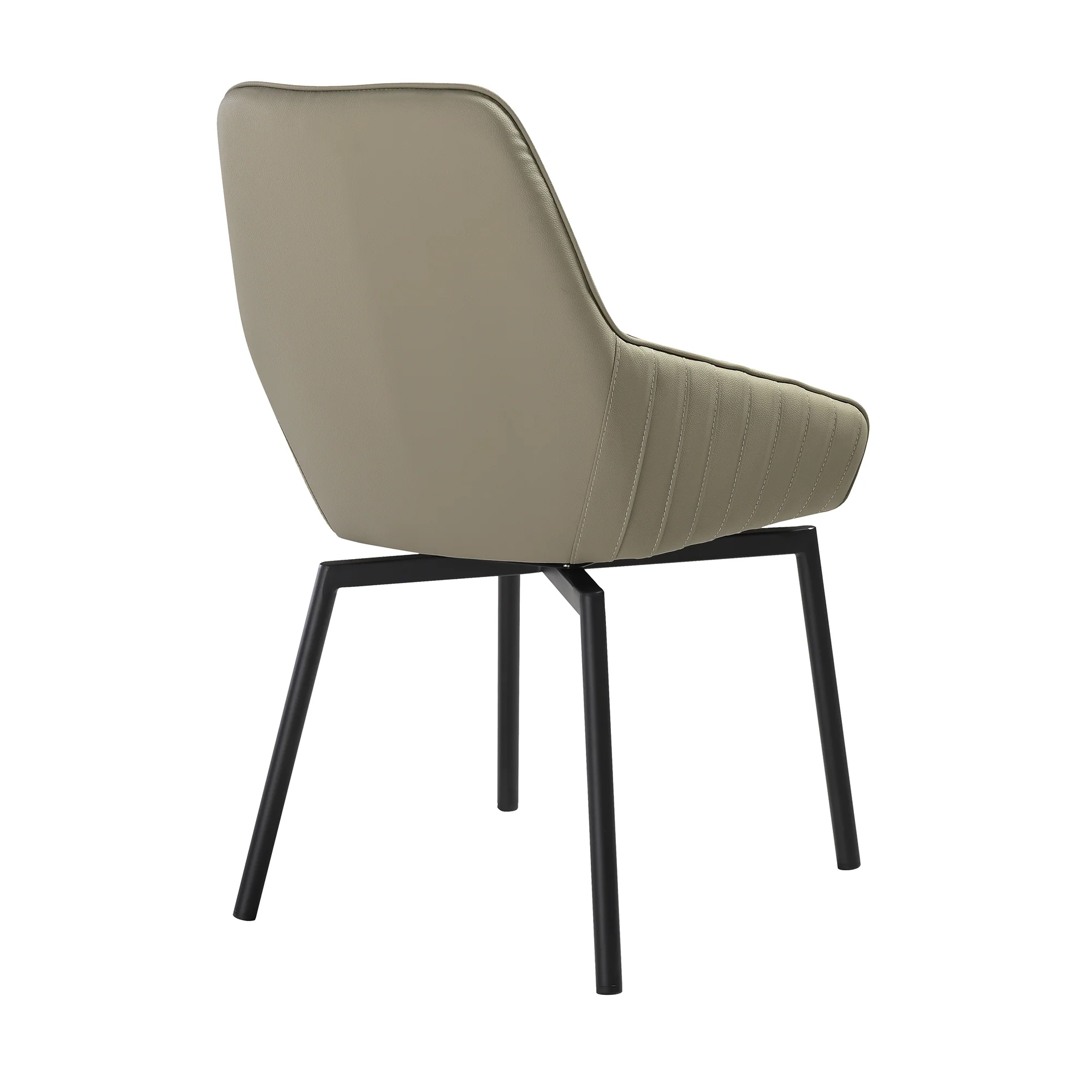 Esme Shilo 7 Piece Dining Set Taupe with Gray Faux Leather Chairs By Armen Living - Image 4