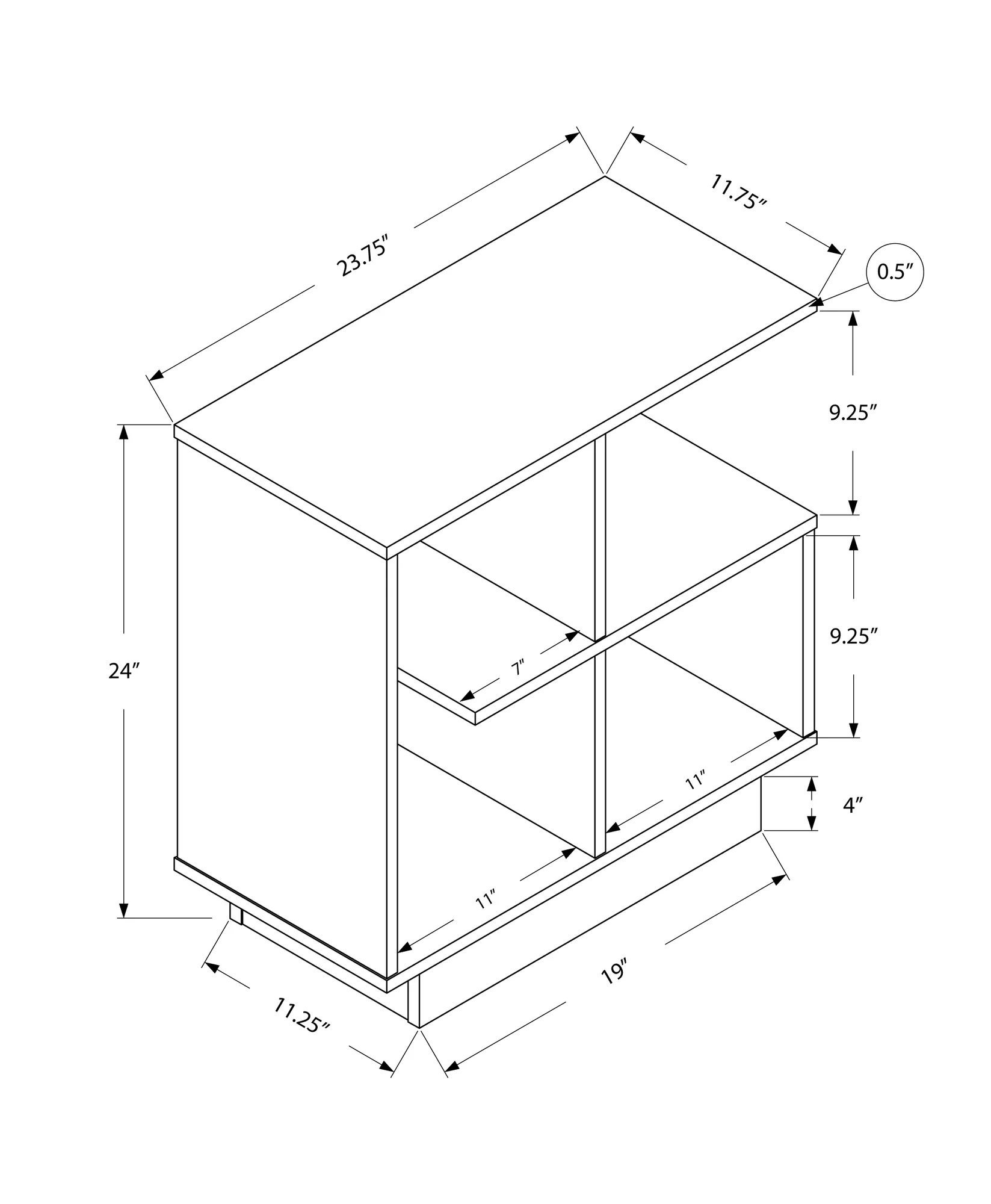 Espresso Accent Table With Open Shelves By Homeroots - Image 3
