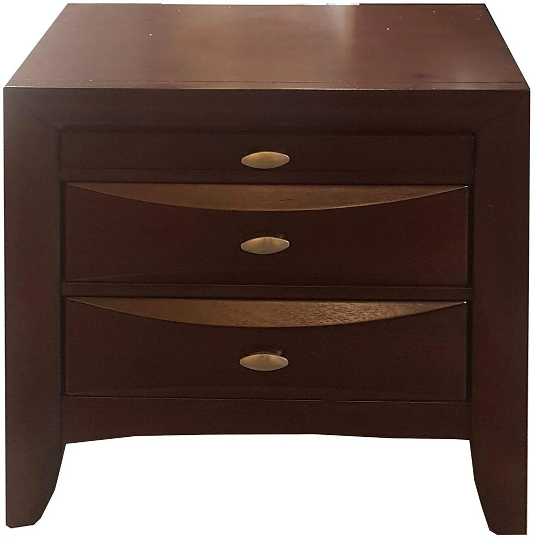 Espresso Rubber Wood Elegant Nightstand By Homeroots
