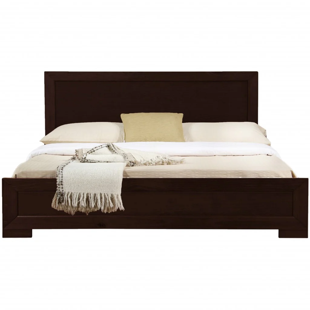 Espresso Wood King Platform Bed By Homeroots - 397118 - Image 2