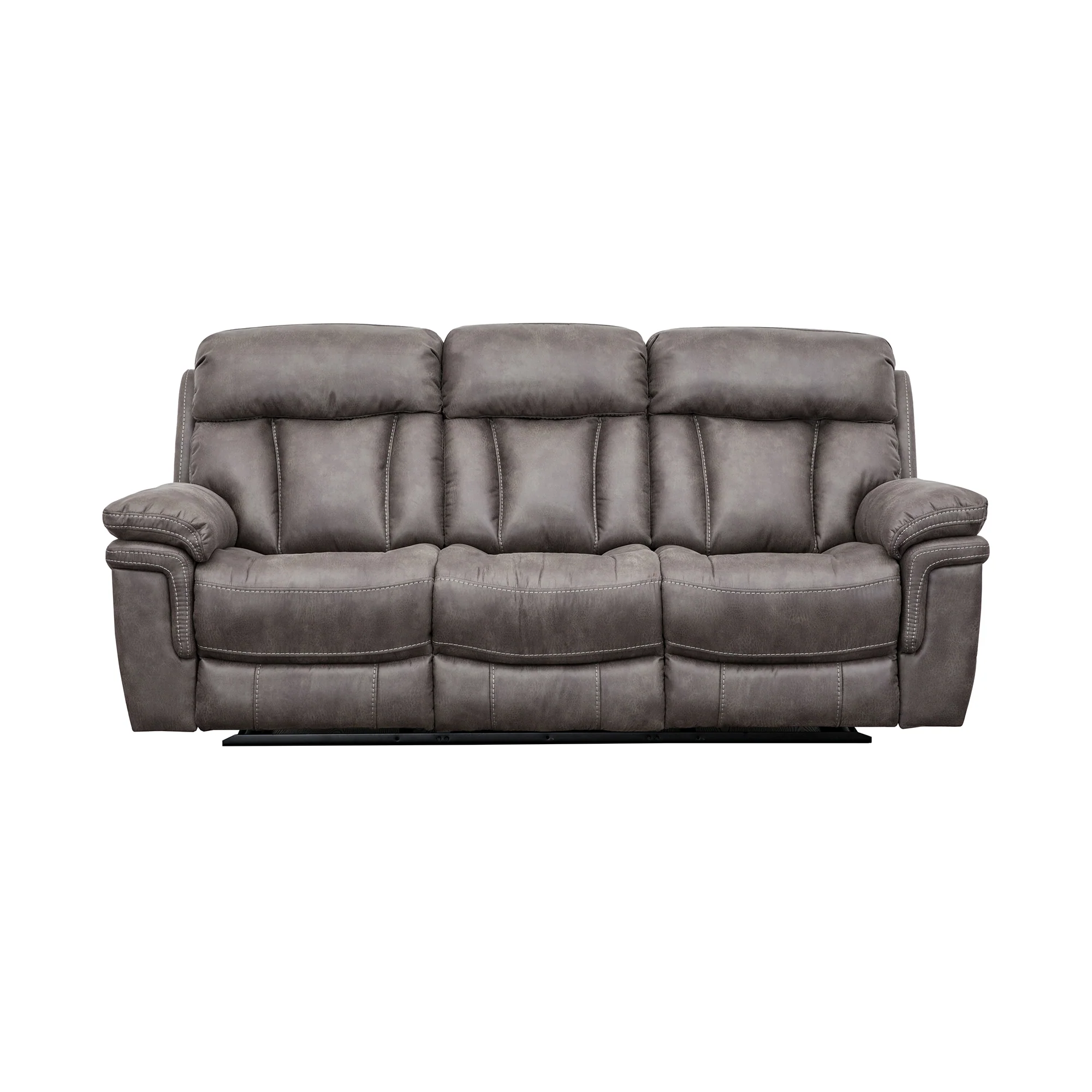 Estelle Power Reclining 2 Piece Sofa and Recliner Set in Gunmetal Fabric By Armen Living - Image 5