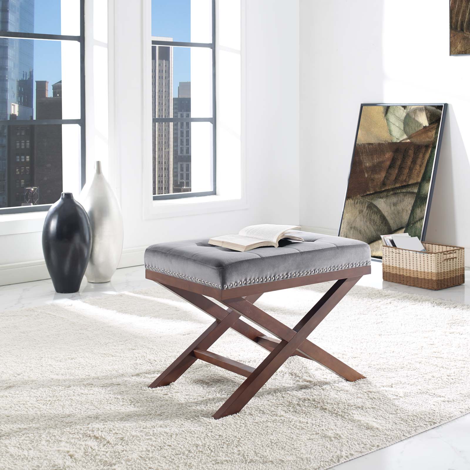 Facet Velvet Bench By Modway - EEI-2571