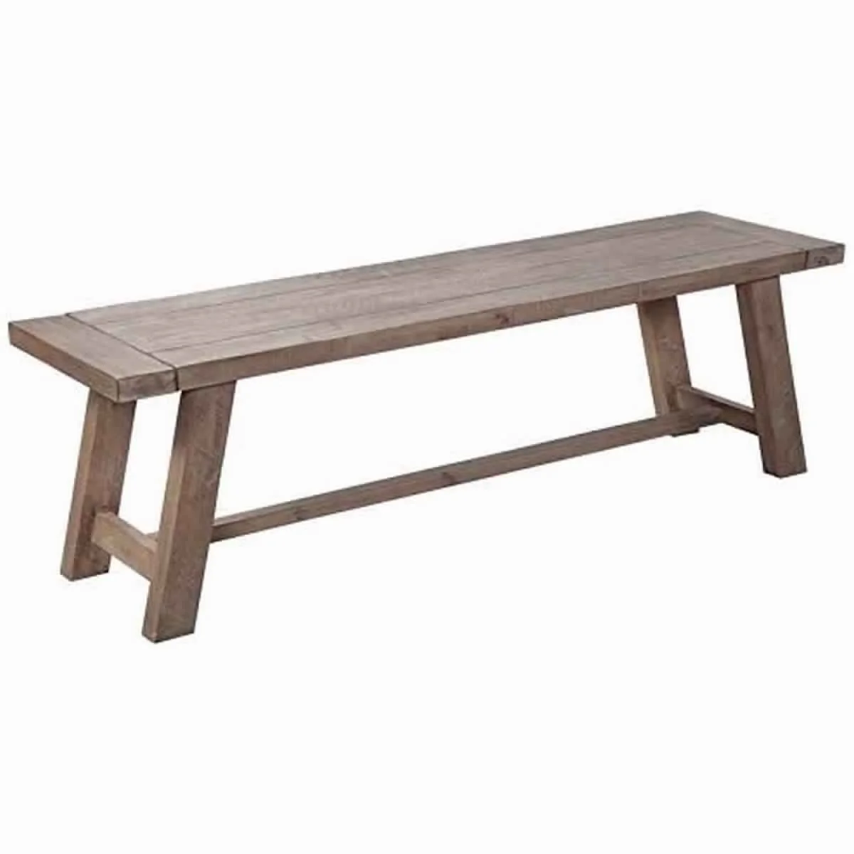 Farmhouse Wooden Dining Bench With Grain Details And Plank Top, Brown By Benzara