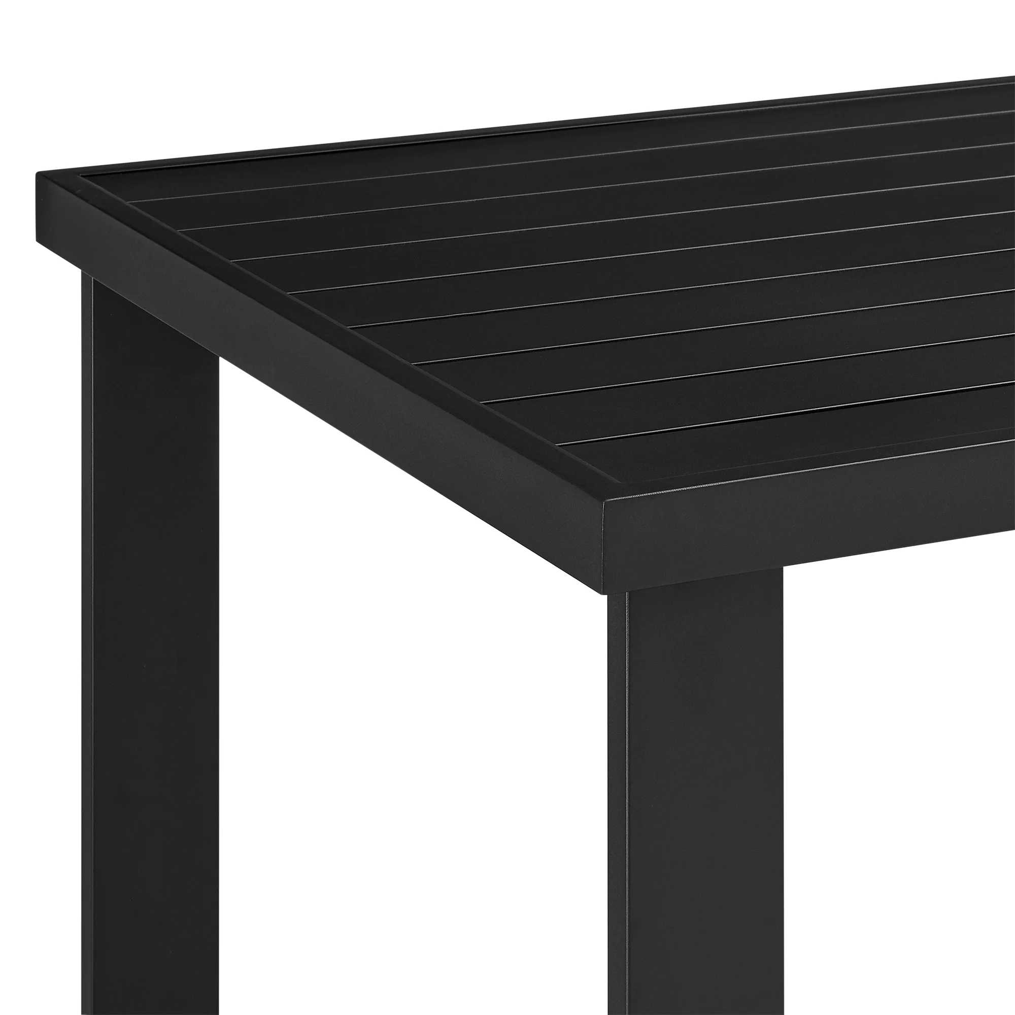 Felicia Outdoor Patio 5-Piece Bar Table Set in Aluminum with Grey Rope and Cushions By Armen Living - Image 10