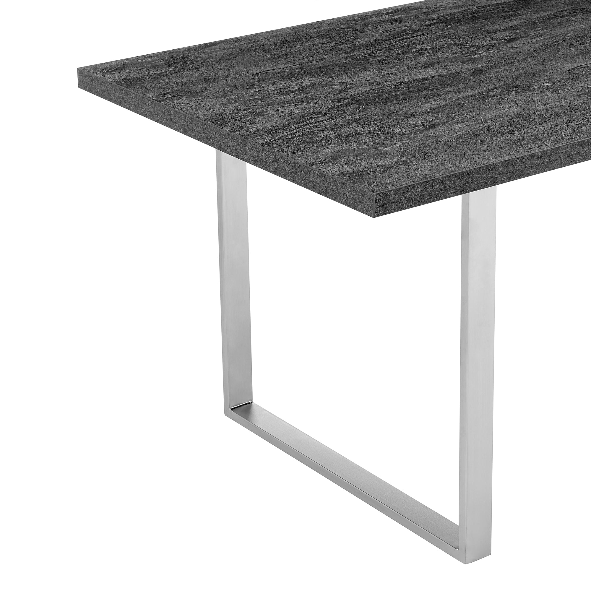 Fenton Dining Table with Charcoal Top and Black Base By Armen Living - Image 11