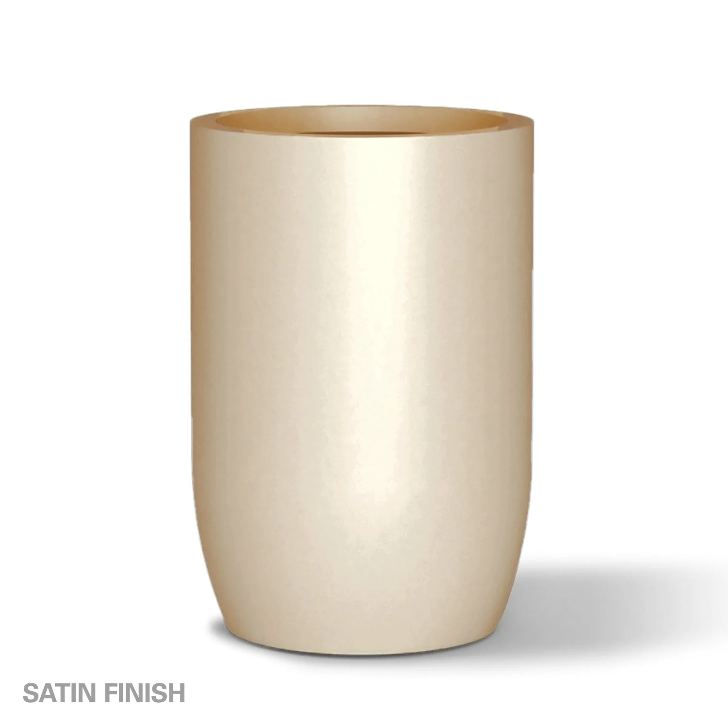 Fiberglass: Barrel 36.5"H Planter, Beige By Gold Leaf - Image 2