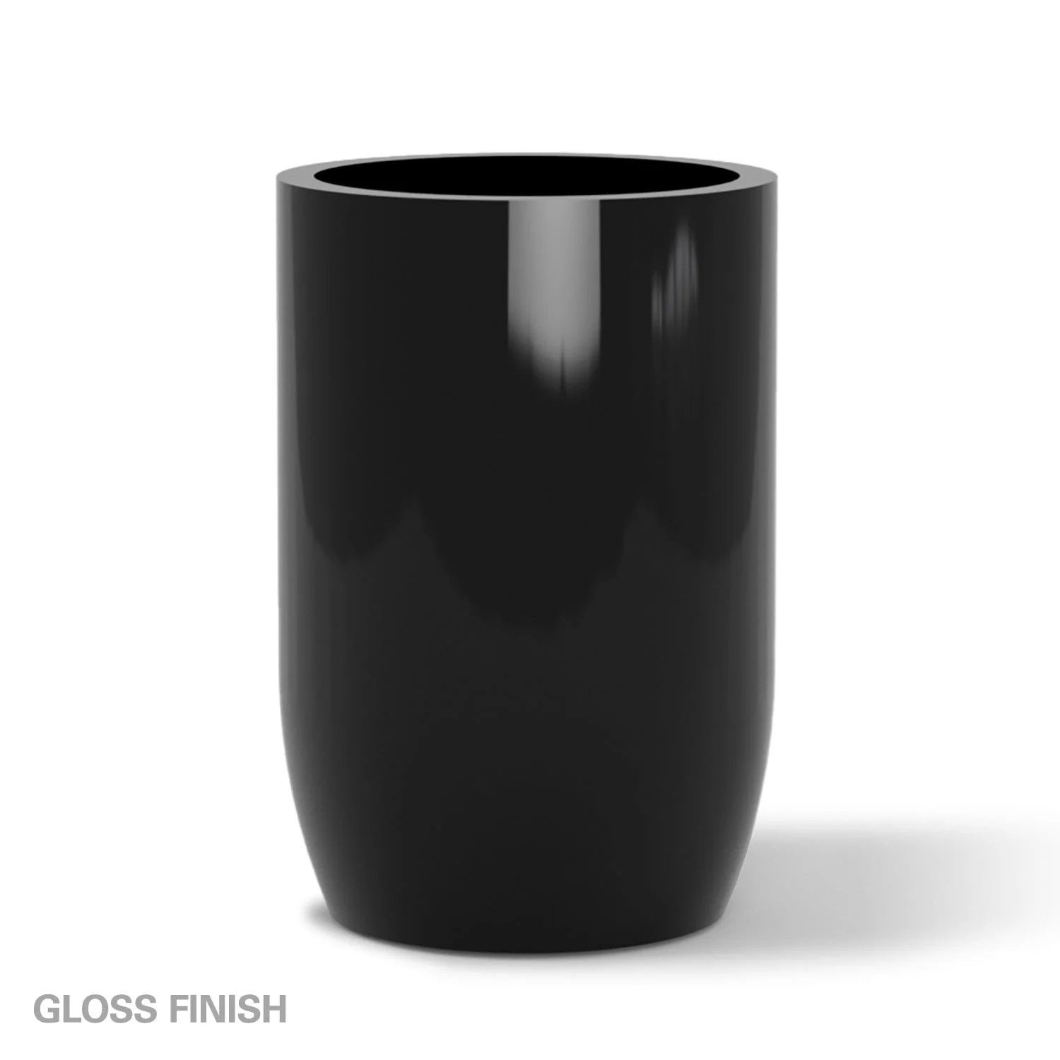 Fiberglass: Barrel 36.5"H Planter, Black By Gold Leaf - Image 3