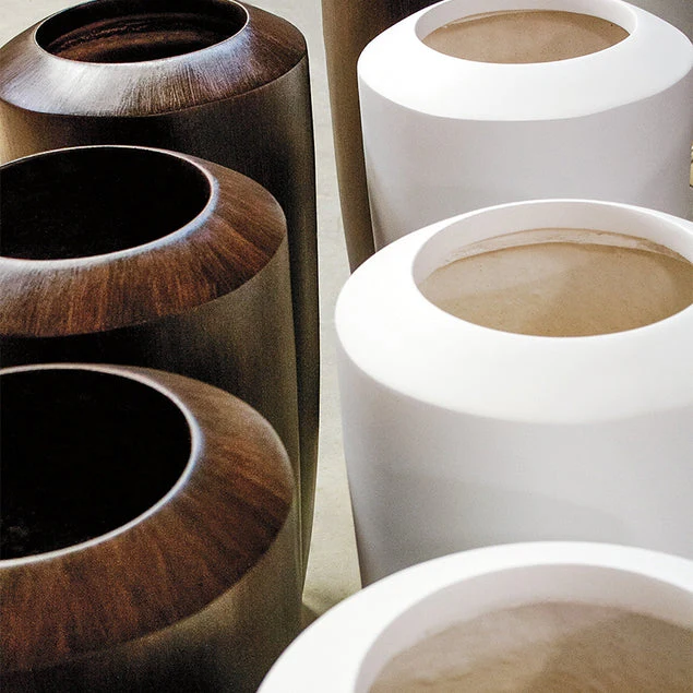 Fiberglass Large Barrel Wood Grain, GLOSS By Gold Leaf Design Group - Image 3