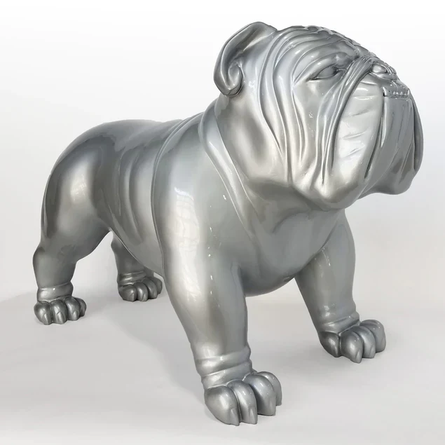 Fiberglass UV Bulldog Outdoor Large Sculpture, Si By Gold Leaf Design Group