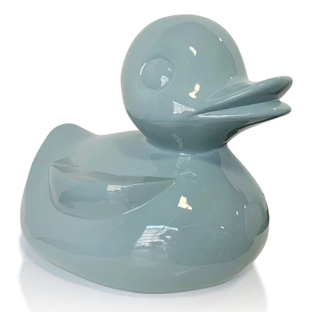 Fiberglass UV Duck Outdoor Sculpture, Smoky Blue By Gold Leaf Design Group - Image 3
