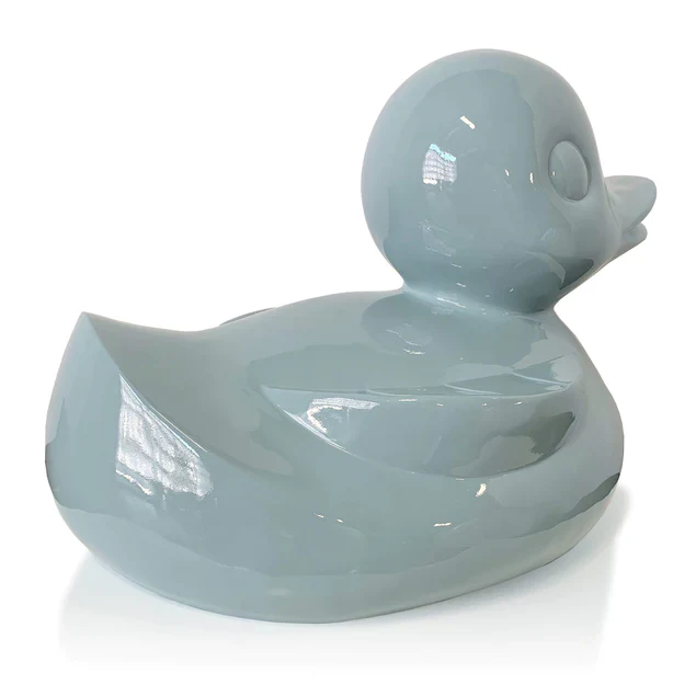 Fiberglass UV Duck Outdoor Sculpture, Smoky Blue By Gold Leaf Design Group - Image 5