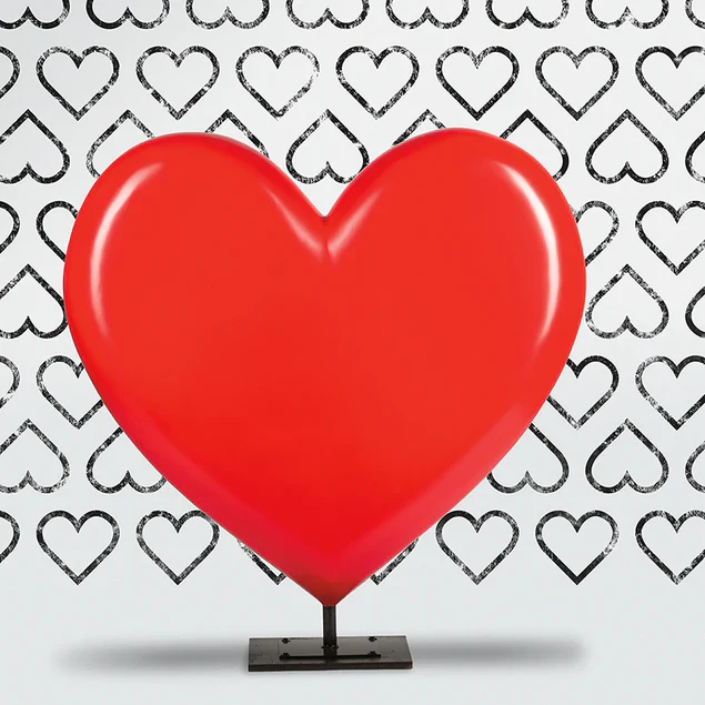 Fiberglass UV Heart Throb Sculpture, R By Gold Leaf Design Group - Image 2
