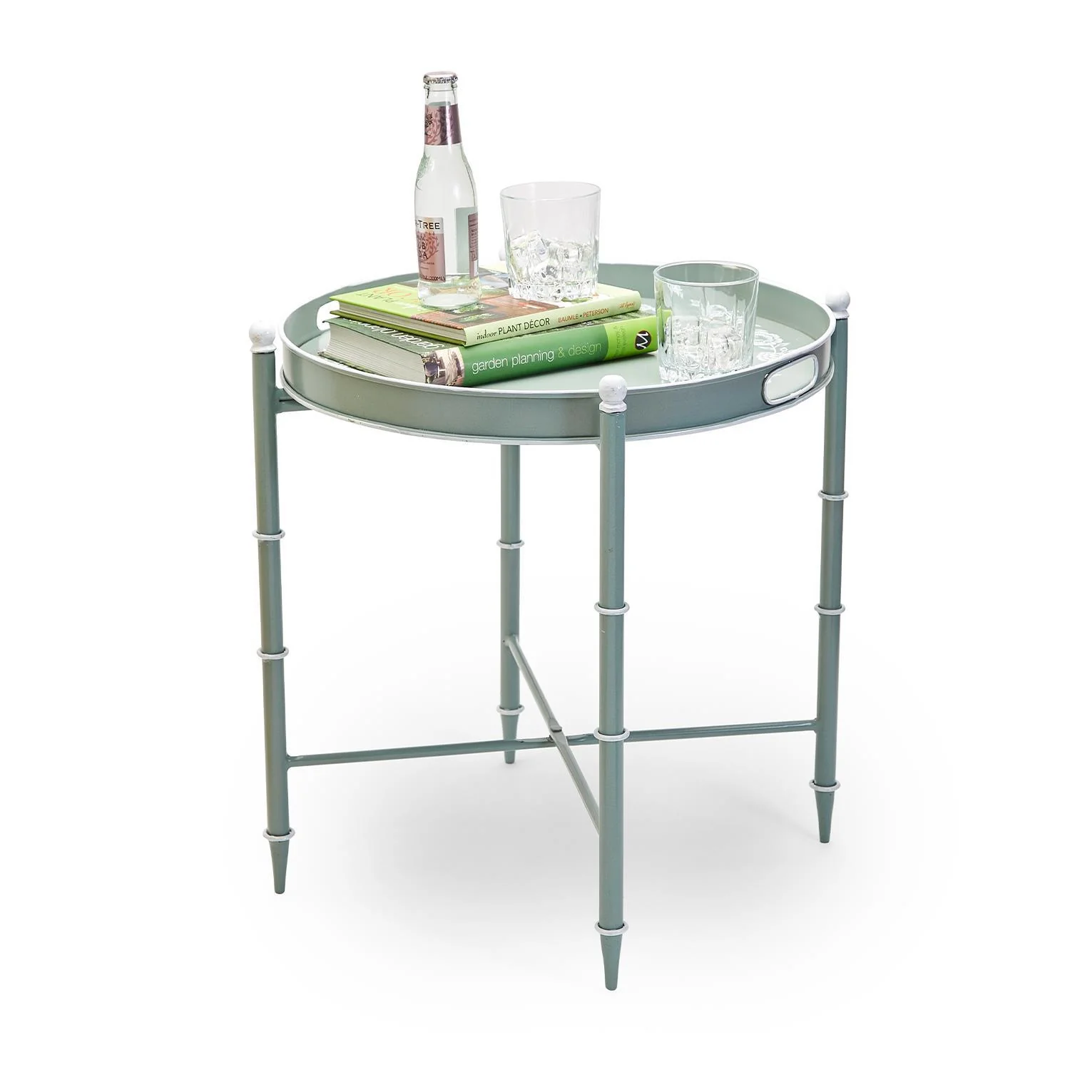Fleurette Hand-Painted Floral Pattern Side / End Table By Two's Company
