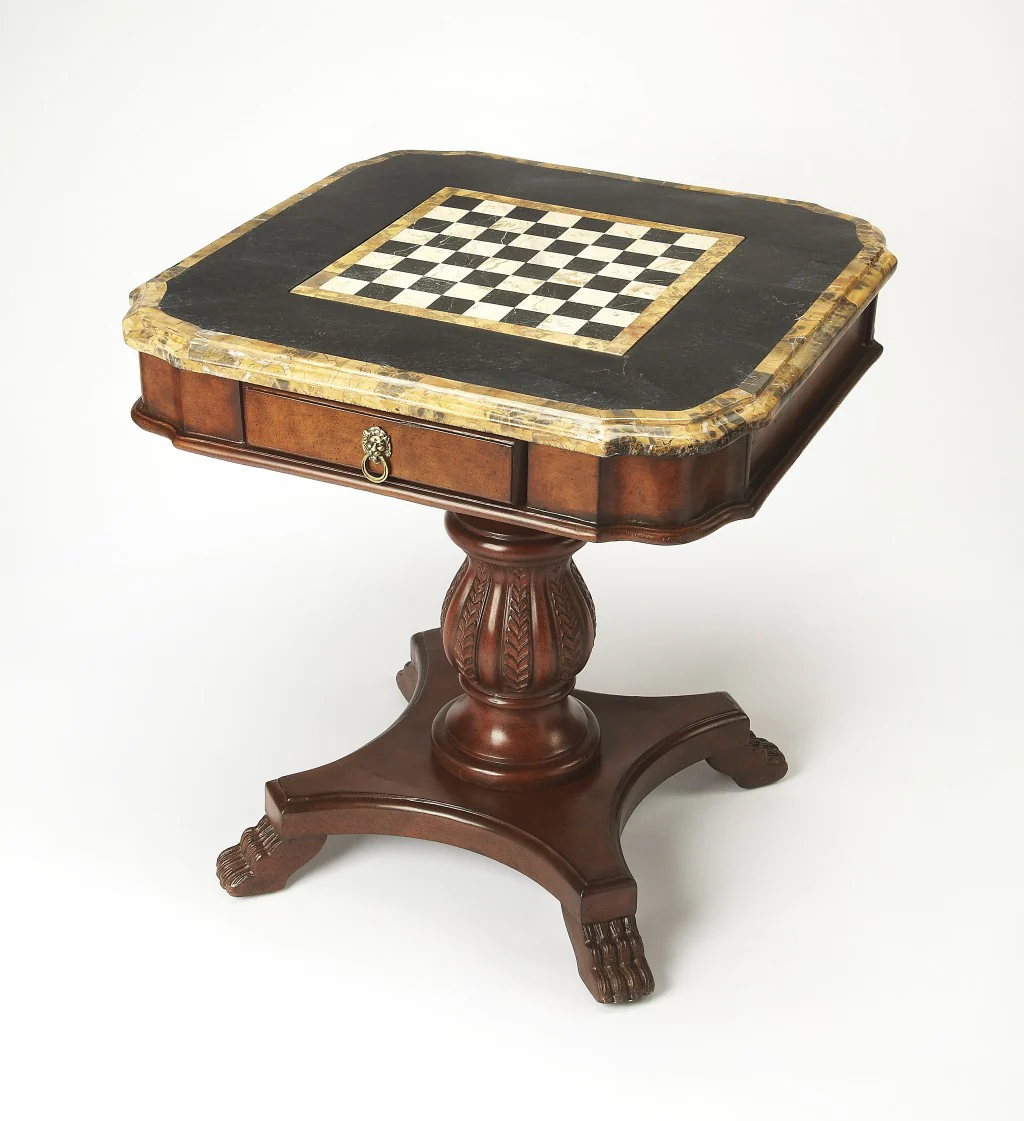 Fossil Stone Game Table By Homeroots - 389883