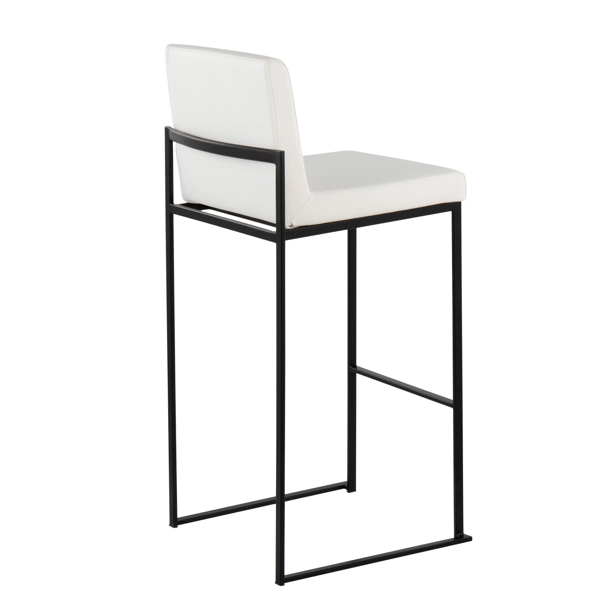 Fuji High Back 30" Fixed-Height Barstool - Set of 3 By LumiSource - B30-FUJIHBPU BKW3 - Image 5
