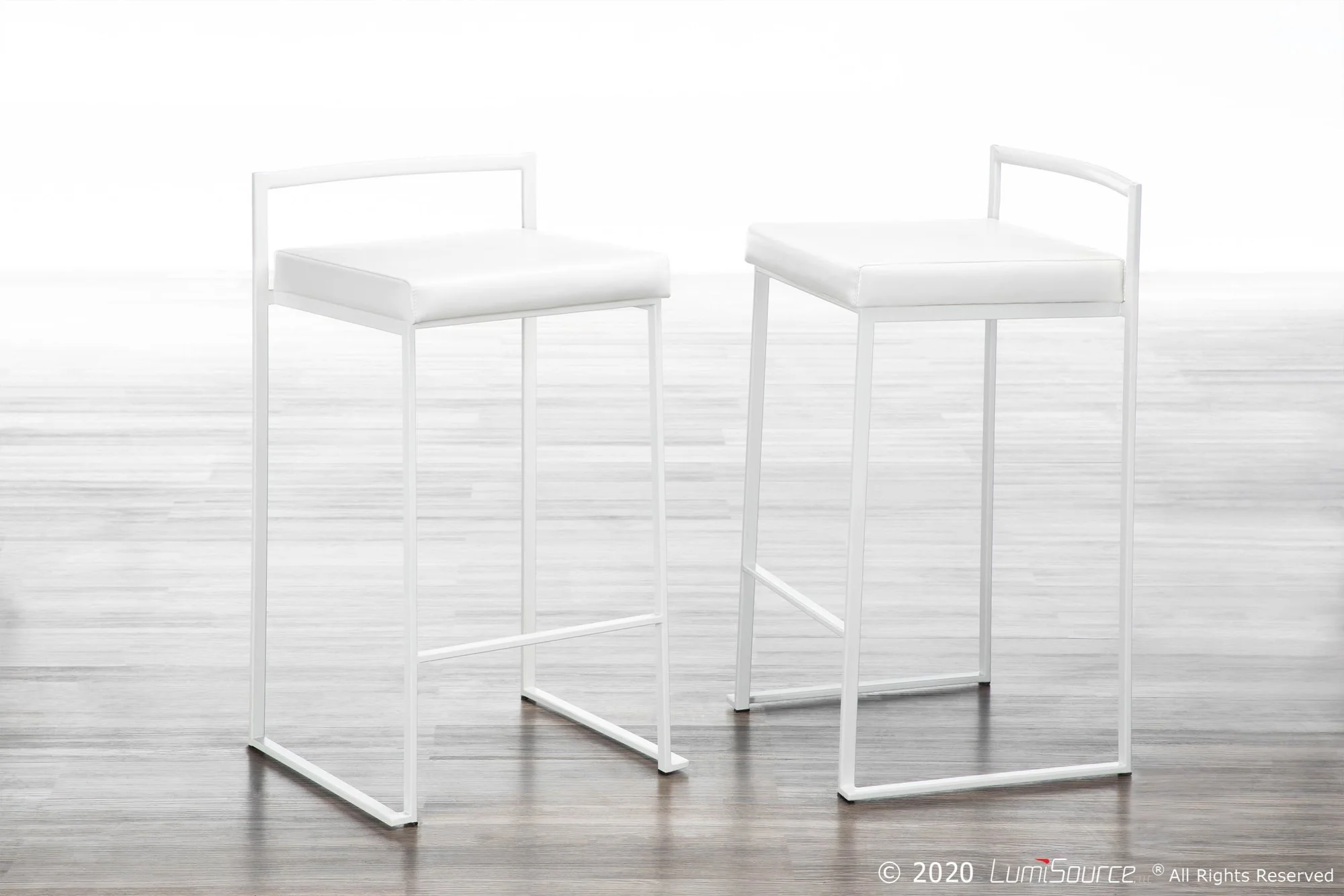 Fuji Stacker Counter Stool - Set of 2 By LumiSource - B26-FUJI W+VW2