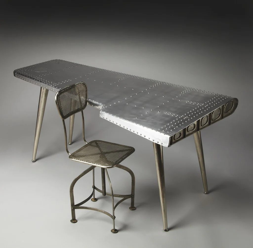 Funky Silver Wing Desk By Homeroots - Image 5