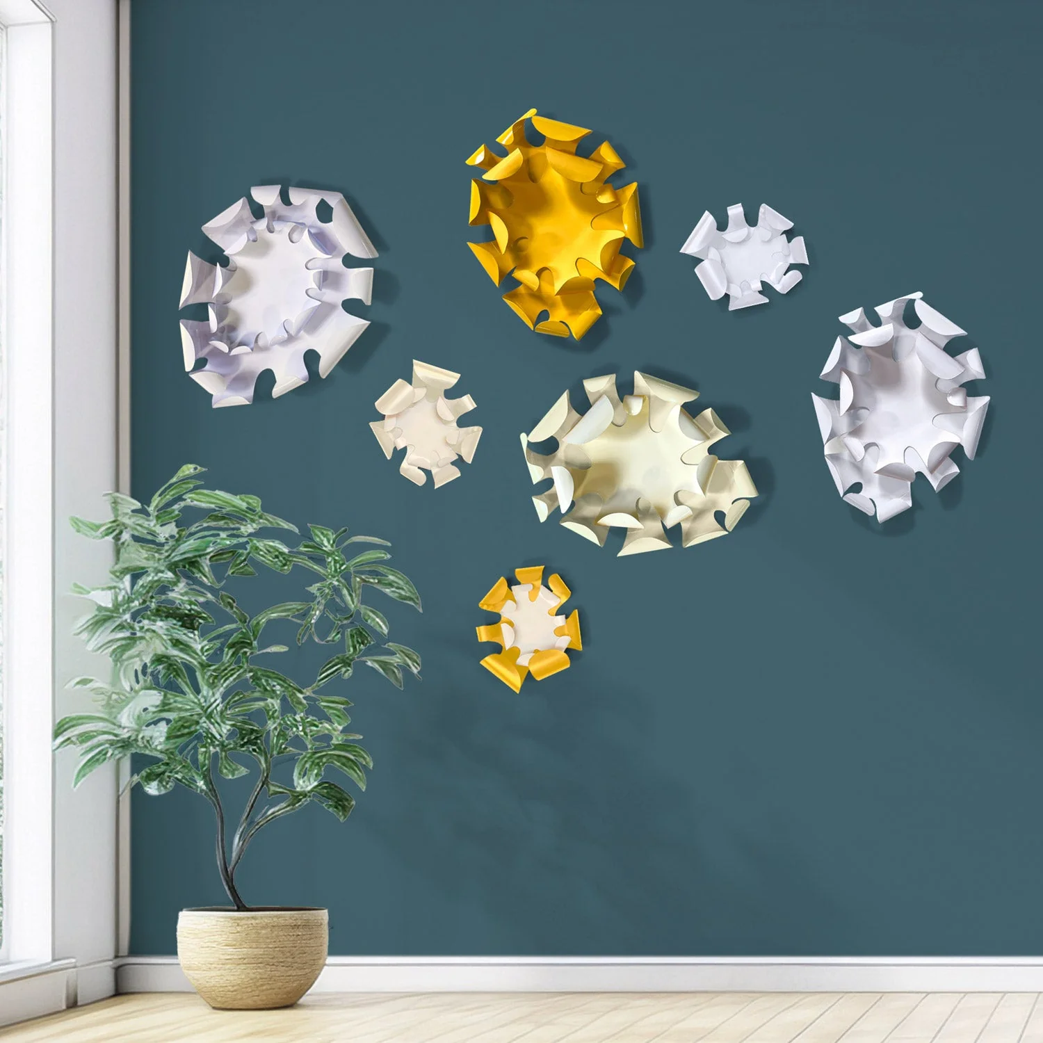Garden 13.5"L Yellow/Cream Wall Art By Gold Leaf