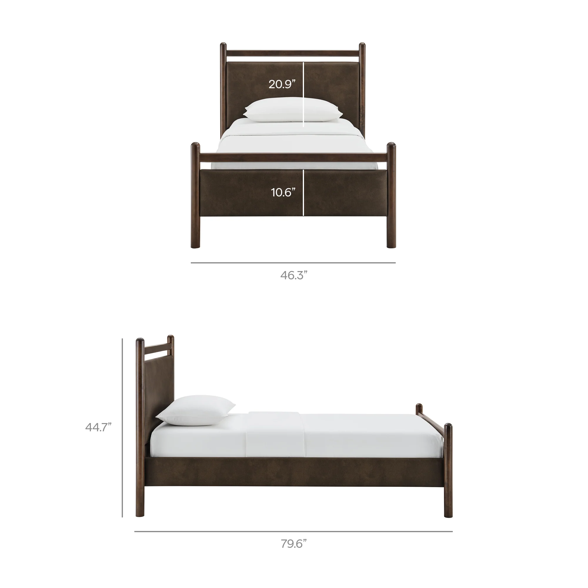 Ginny Twin Size Vegan Leather Platform Bed Frame by Modway - Image 19