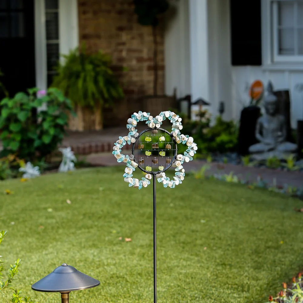 Glass Sunflower Garden Stake Set of 4 By Garden Age Supply - Image 2
