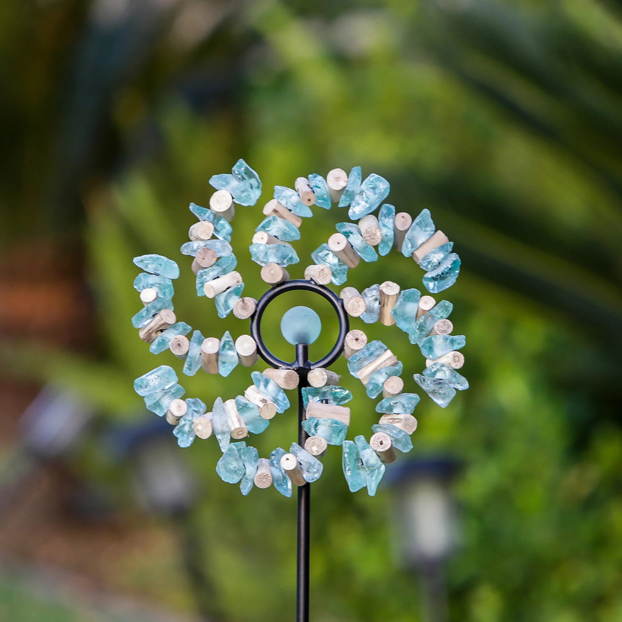Glass Swirl Garden Stake Set of 4 By Garden Age Supply