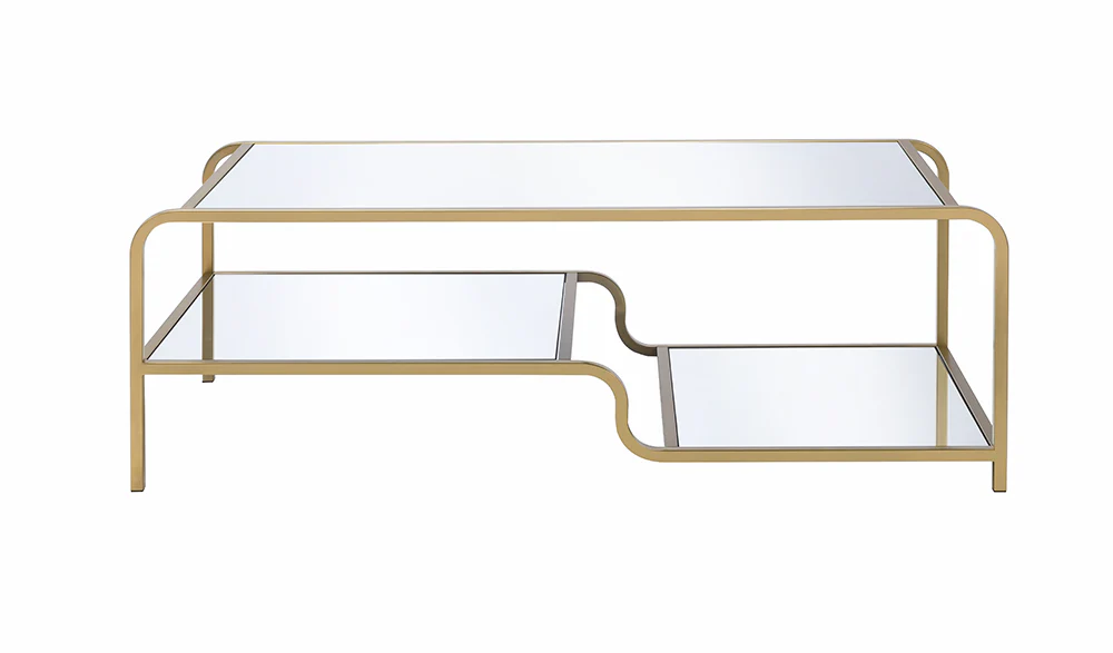 Gold And Clear Glass Metal Coffee Table By Homeroots