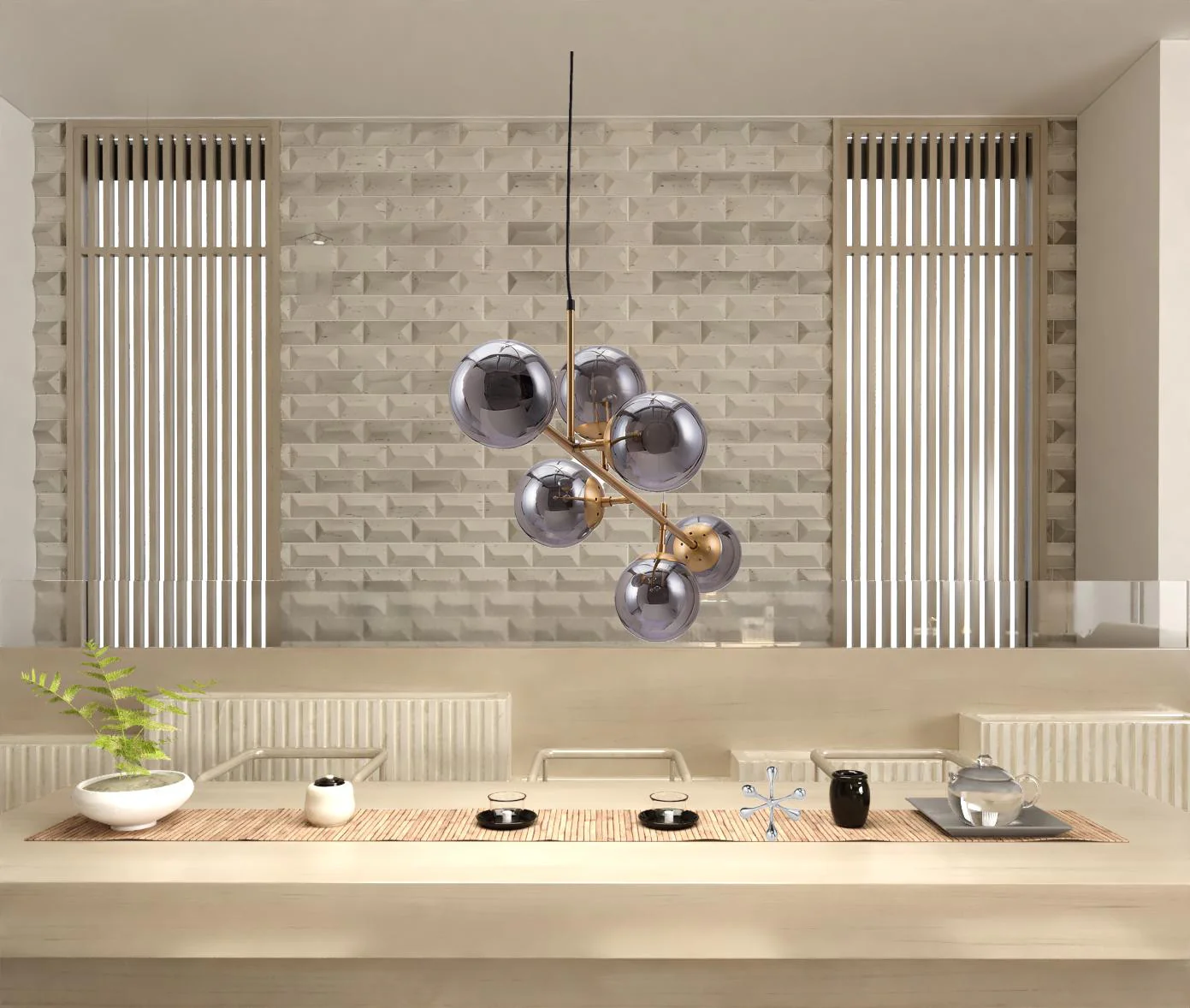 Gold Kitchen Island Six Light Metal Dimmable Ceiling Light With Clear Shades By Homeroots