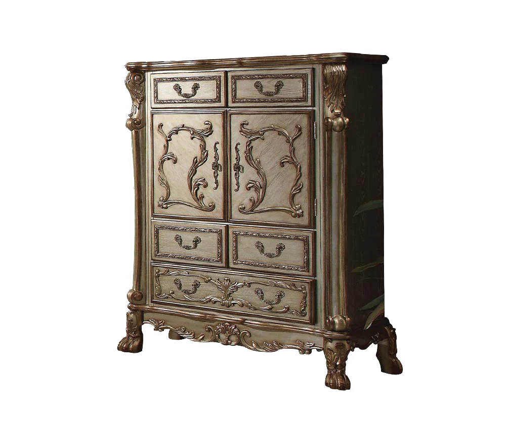Gold Patina Bone Wood Poly Resin Chest By Homeroots