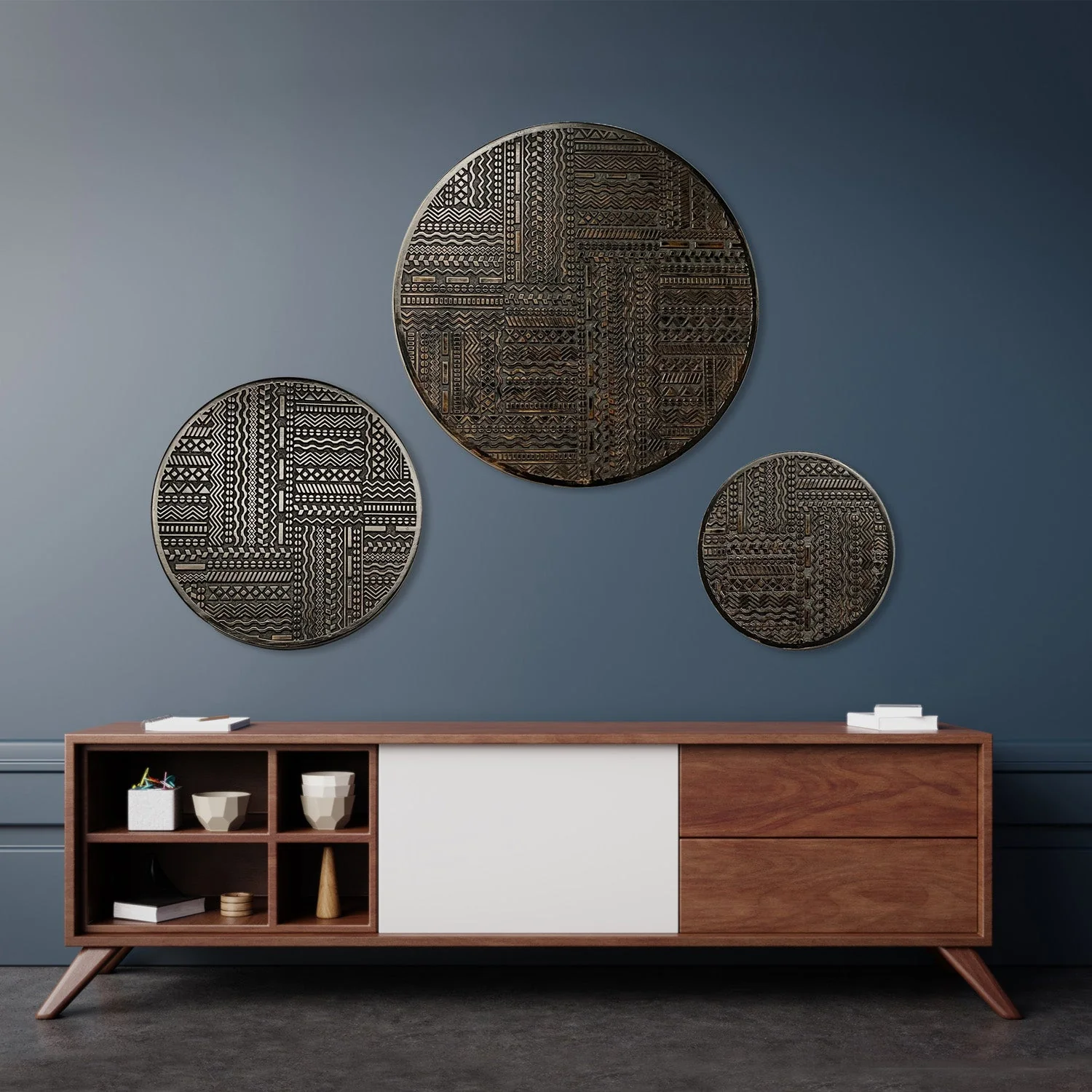 Graffiti 17.8"D Brown Wall Art By Gold Leaf