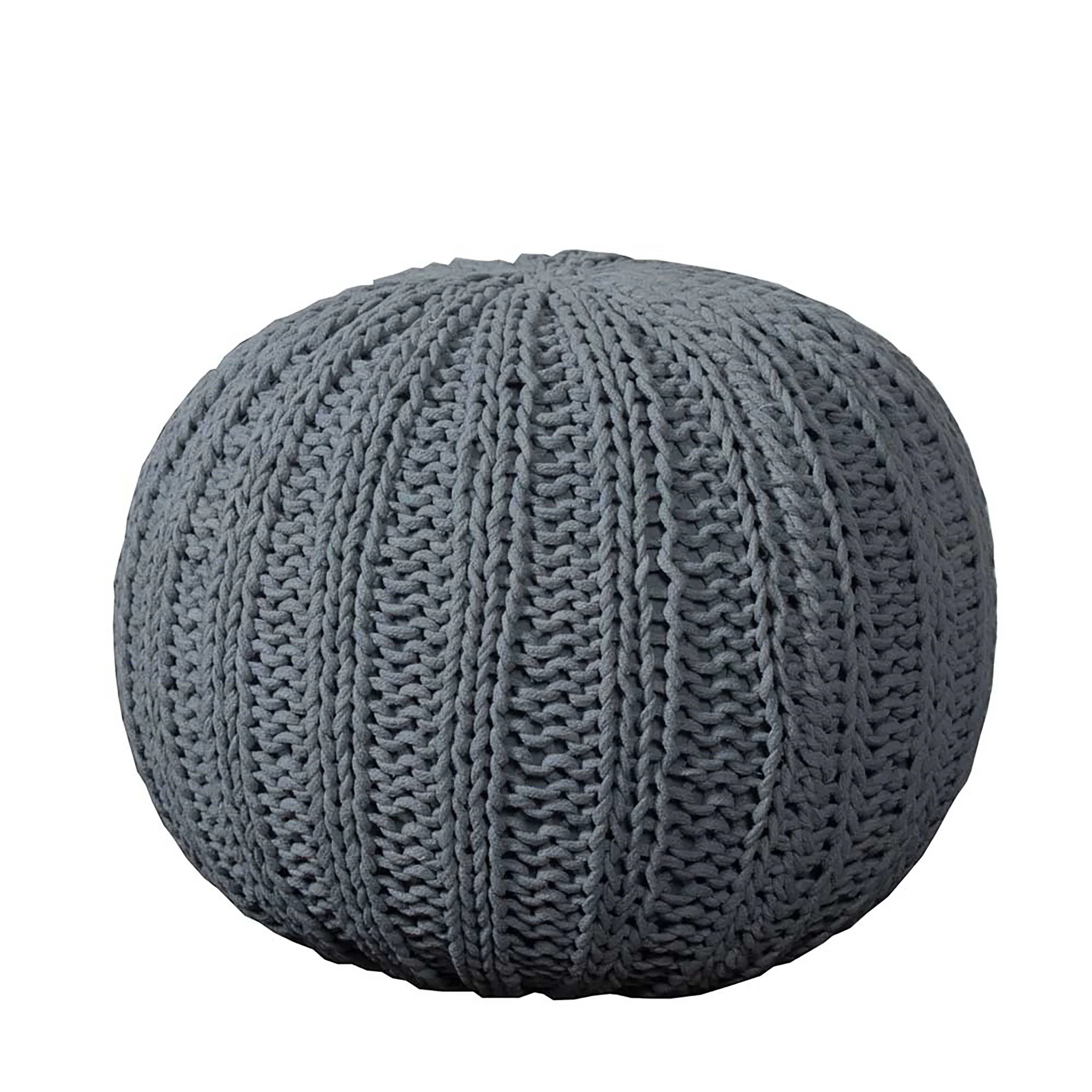 Gray 100% Cotton Ottoman By Homeroots